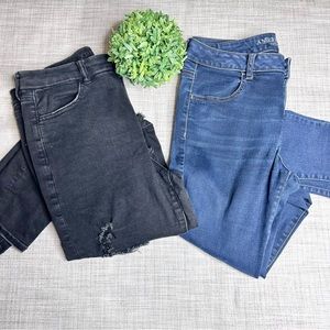 American Eagle super stretch curvy hi-rise destruction jegging bundle